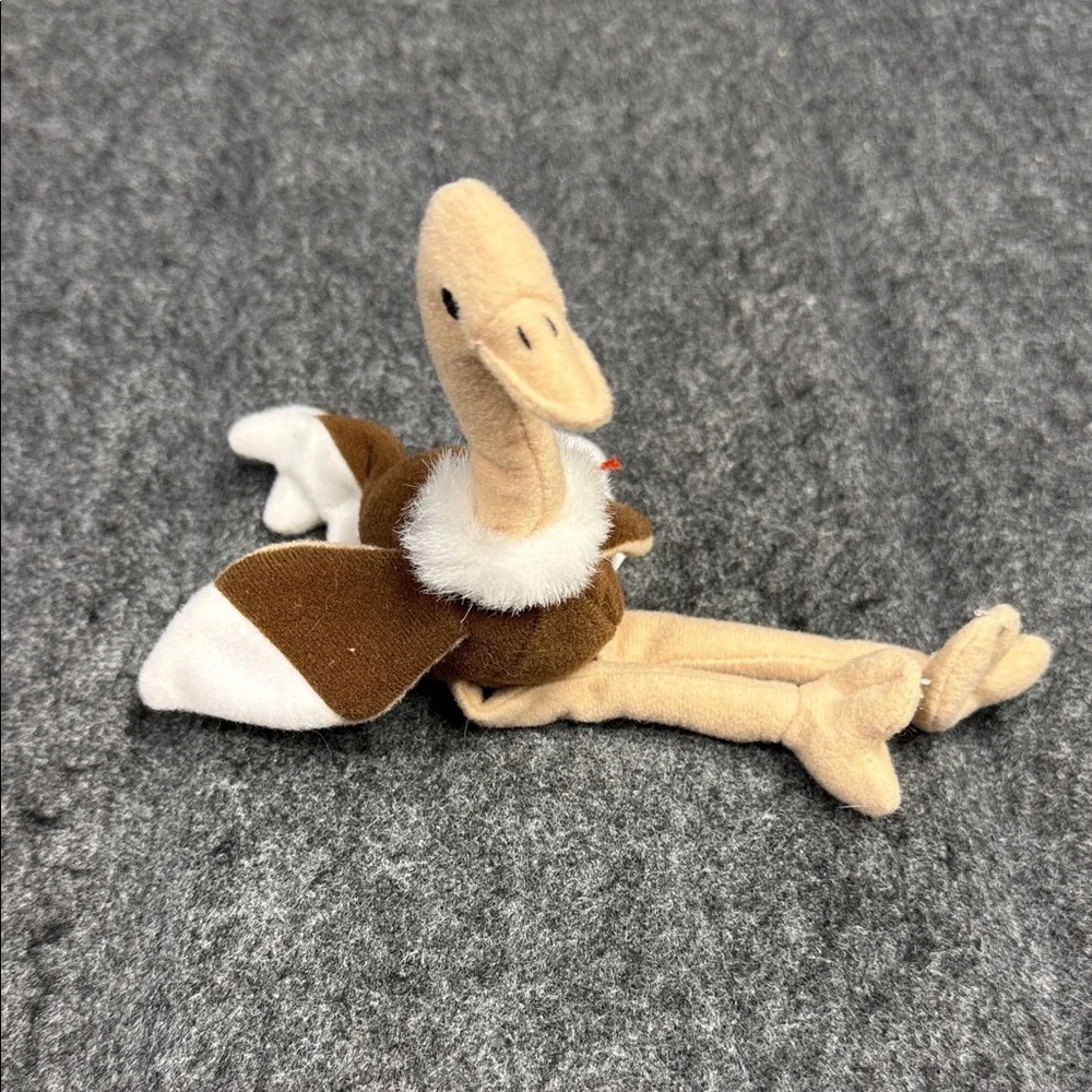 Ty Plush Ostrich Bird Toy - Tan and Brown